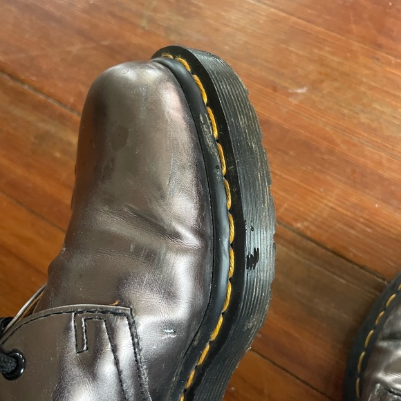 Pewter Doc Martens Leather Oxfords - Picture 7 of 7